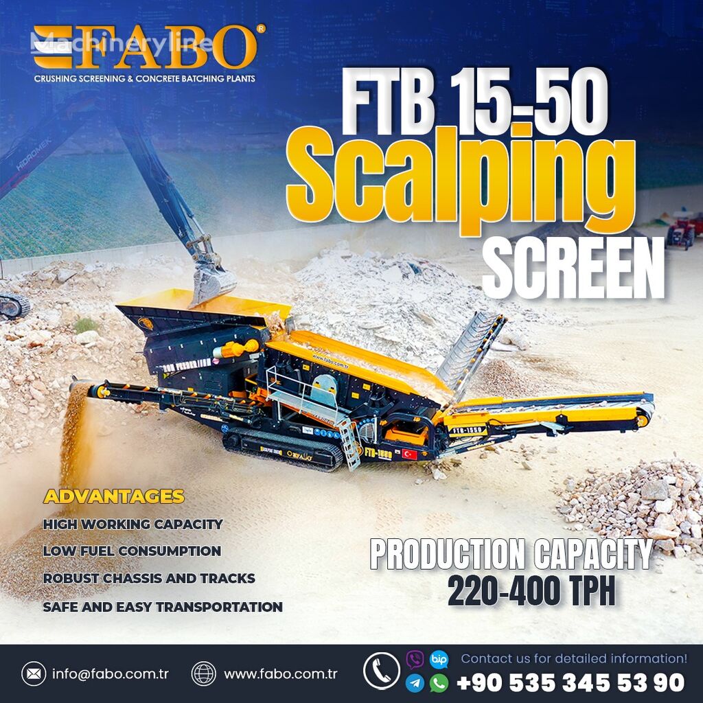 concasseur mobile FABO FTB-1550 MOBILE SCALPING SCREEN neuf