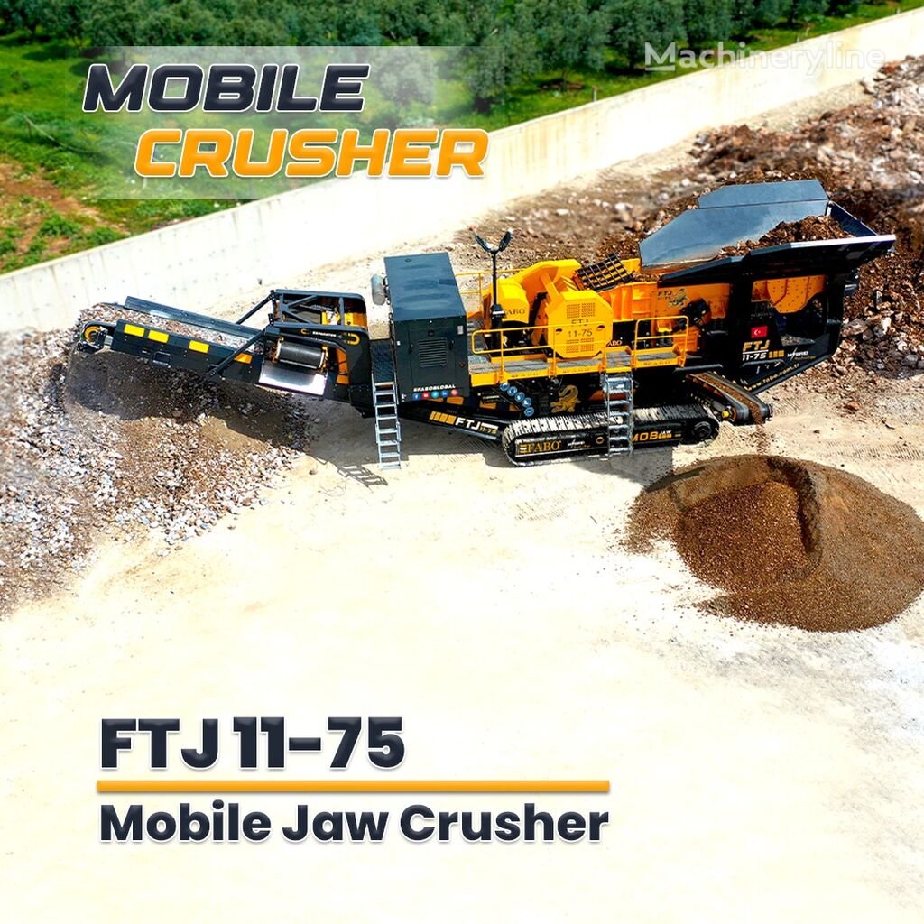 concasseur mobile FABO FTJ 11-75 MOBILE JAW CRUSHER 150-300 TPH | AVAILABLE IN STOCK neuf