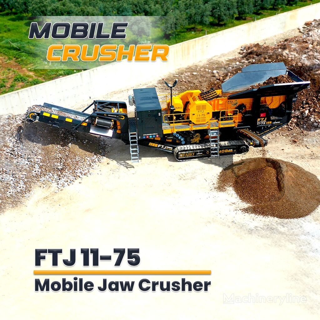 concasseur mobile FABO FTJ 11-75 MOBILE JAW CRUSHER 150-300 TPH | AVAILABLE IN STOCK neuf