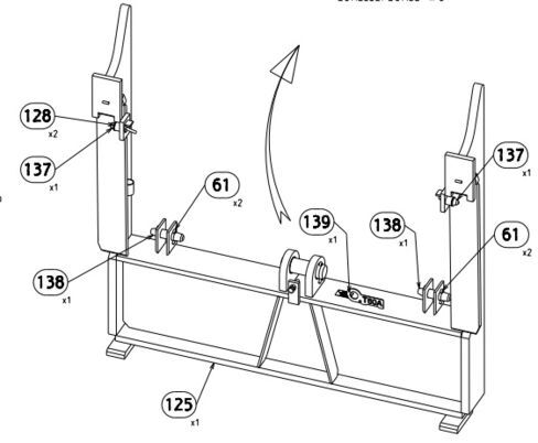 attache rapide D-14109-61 Potain T60A Climbing cage beam (Naked = A-14109-58) pour grue mobile Potain T60A